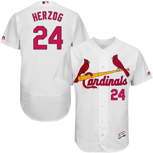 Cardinals #24 Whitey Herzog White Flexbase Authentic Collection Stitched MLB Jersey